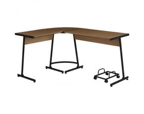 Dazenus Computer Desk in Oak and Black Finish