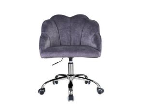 Rowse Office Chair in Dark Gray Velvet and Chrome