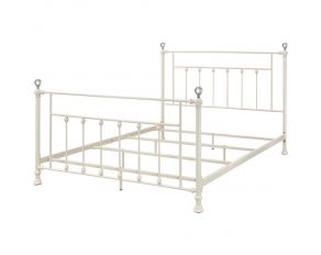 Comet Queen Metal Bed in White Finish