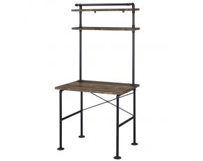 Ensata Writing Desk in Rustic Oak and Black Finish