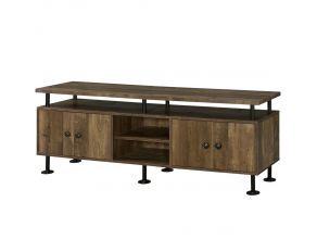 Ensata II TV Stand in Rustic Oak and Black Finish