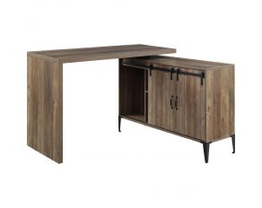 Zakwani Writing Desk with USB in Rustic Oak and Black Finish