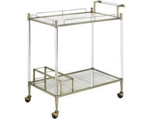 Cirro Serving Cart in Brass