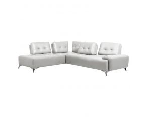 Turano Sectional Sofa in Pearl White Leather