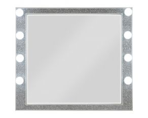 Sliverfluff Mirror with Bulb Base in Mirrored and Champagne Finish