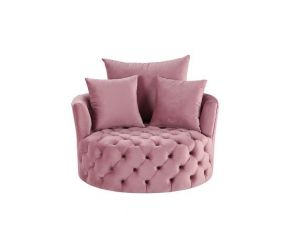 Zunyas Accent Chair in Pink Velvet