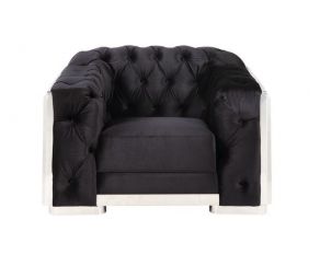 Pyroden Chair in Black Velvet and Chrome Finish