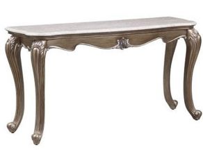 Elozzol Sofa Table with Marble Top in Espresso Finish