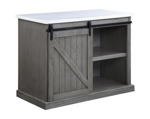 Gauri Server with Marble Top in Gray Oak Finish