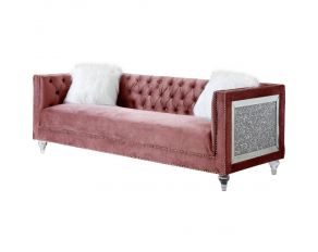 HeiberoII Sofa with 2 Pillows in Pink