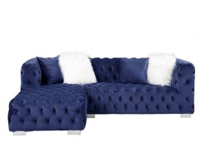 Syxtyx Sectional Sofa in Blue Velvet