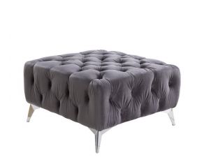 Wugtyx Ottoman in Dark Gray Velvet