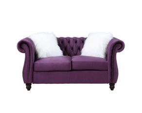 Thotton Loveseat in Purple Velvet