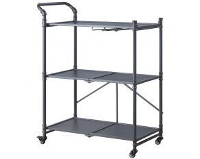 Cordelia Serving Cart in Sandy Black and Dark Bronze Hand Brushed Finish