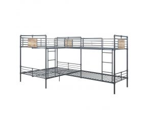 Cordelia Twin over Full Bunk Bed in Sandy Black and Dark Bronze Hand Brushed Finish