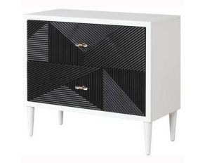 Dubni Accent Table in White and Black Finish