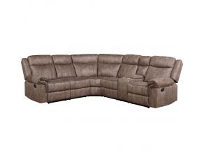 Dollum Sectional Sofa in Two Tone Chocolate