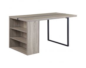 Patwin Dining Table in Gray Oak and Black Finish