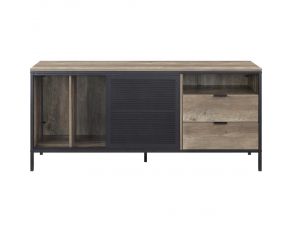 Nantan 63 Inch TV Stand in Rustic Oak and Black Finish