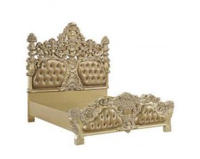 Seville Eastern King Upholstered Bed in Gold Finish