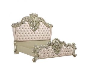 Vatican Eastern King Bed in Light Gold and Champagne Silver Finish