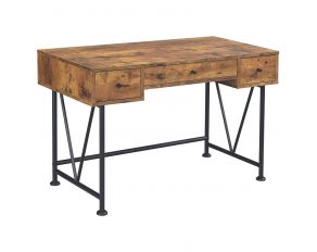 Analiese 3-Drawer Writing Desk in Antique Nutmeg And Black