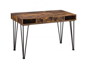 1-Drawer Writing Desk in Antique Nutmeg And Dark Bronze