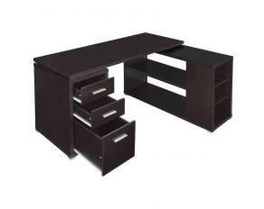 Yvette L-Shape Office Desk in Cappuccino