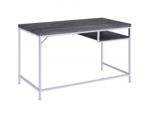 Kravitz Rectangular Writing Desk in Weathered Grey And Chrome