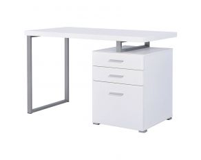 Brennan 3-Drawer Office Desk in White