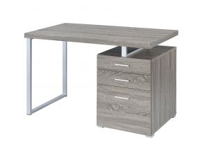 Brennan 3-Drawer Office Desk in Weathered Grey