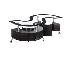 Delange 3-Piece Coffee Table And Stools Set in Cappuccino