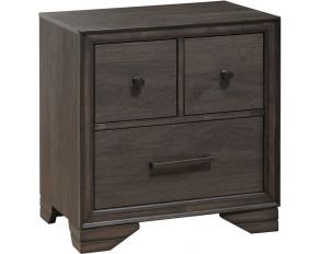 Granite Falls Nightstand with USB Port in Dark Wood