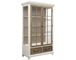 Glen Meadows Curio China Cabinet in White and Brown