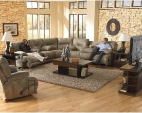 Voyager Reclining Living Room Set in Brandy