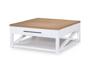 Franklin Lift Top Cocktail Table in Natural White and Oak