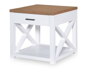 Franklin End Table in Natural White and Oak