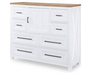 Franklin 8 Drawer Bureau Chest in Natural White and Oak