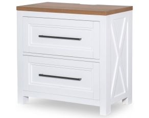 Franklin Nightstand in Natural White and Oak