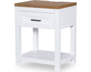 Franklin Open Nightstand in Natural White and Oak