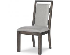 Counter Point Upholstered Side Chair in Satin Smoke