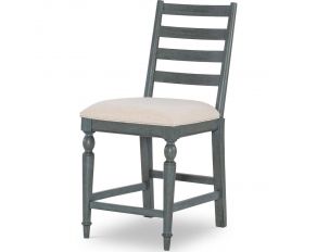 Easton Hills Counter Height Chair in Stone Washed and Distressed Denim Finish