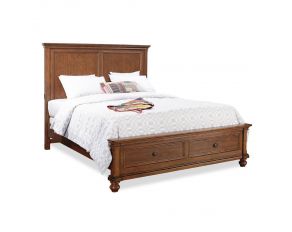 Oxford Traditional Queen Panel Storage Bed in Whiskey Brown