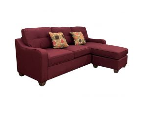 Acme Furniture Cleavon II Linen Sectional Sofa with 2 Pillows in Red