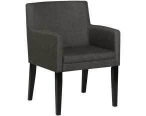 Catherine Upholstered Side Chair in Charcoal Grey and Black