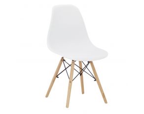 Jaspeni Dining Chair in White and Natural