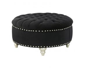 Harriotte Oversized Accent Ottoman in Black