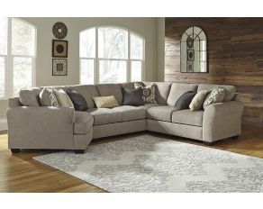 Pantomine 4-Piece Sectional with Cuddler and Armless Loveseat in Driftwood