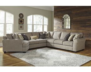 Pantomine 5-Piece Sectional with Cuddler and Armless Loveseat in Driftwood