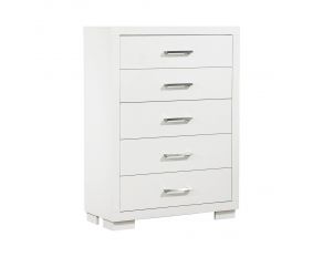 Jessica 5 Drawer Chest in White